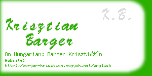 krisztian barger business card